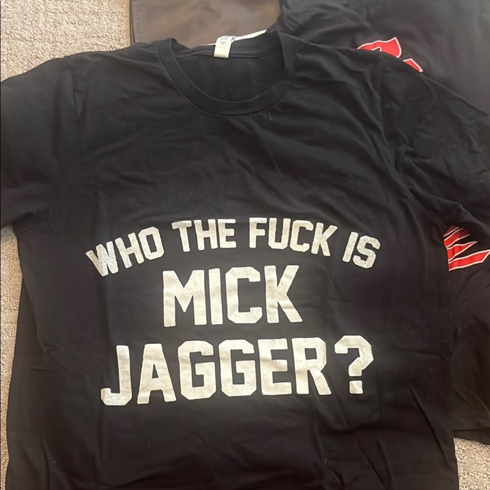 Black Graphic Tee with Bold White Text